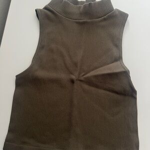 By Together Olive Ribbed Knit Top